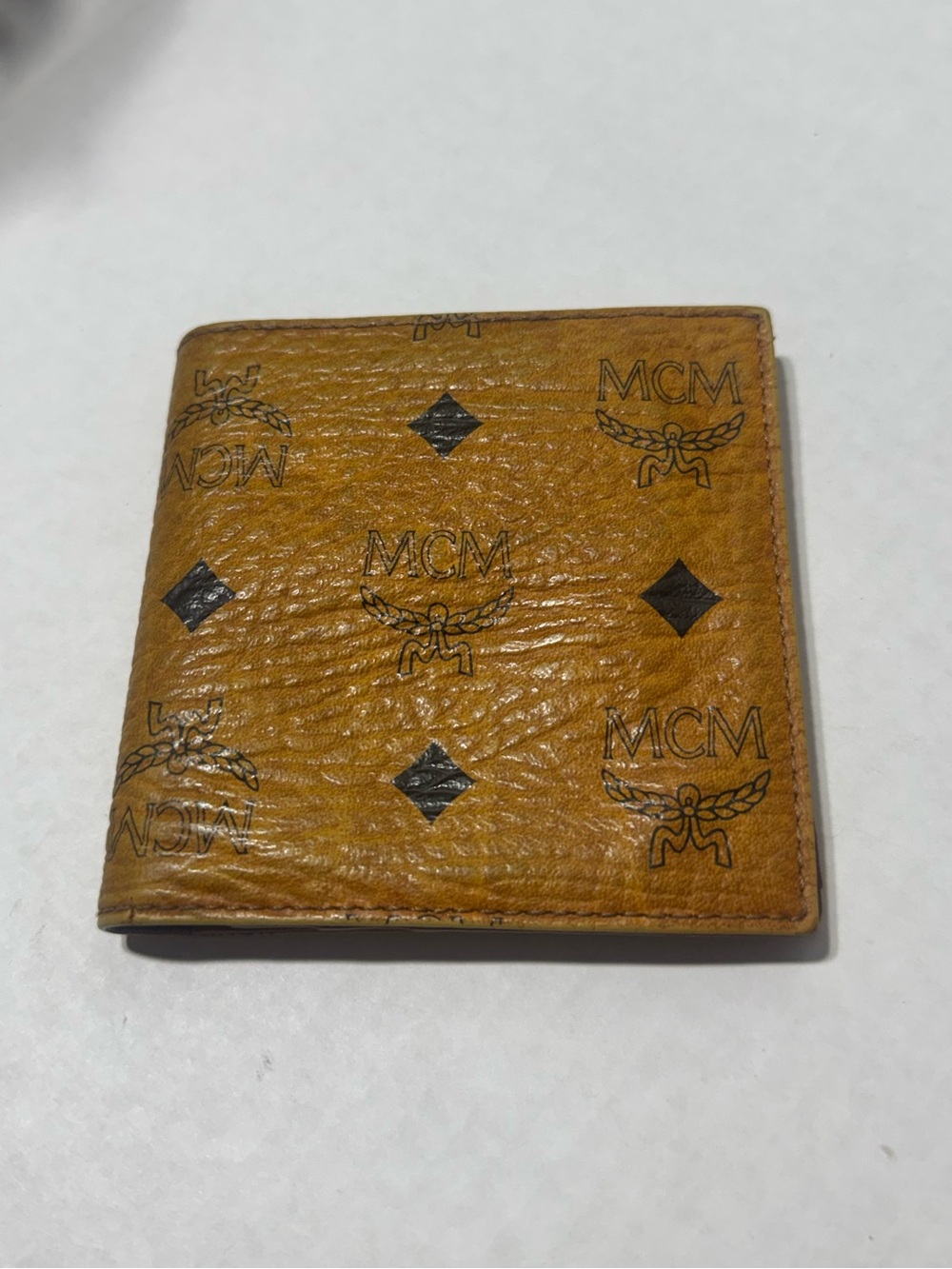 RARE MCM Cognac Logo Printed Bi-Fold Wallet - Michael Cromer Era!!